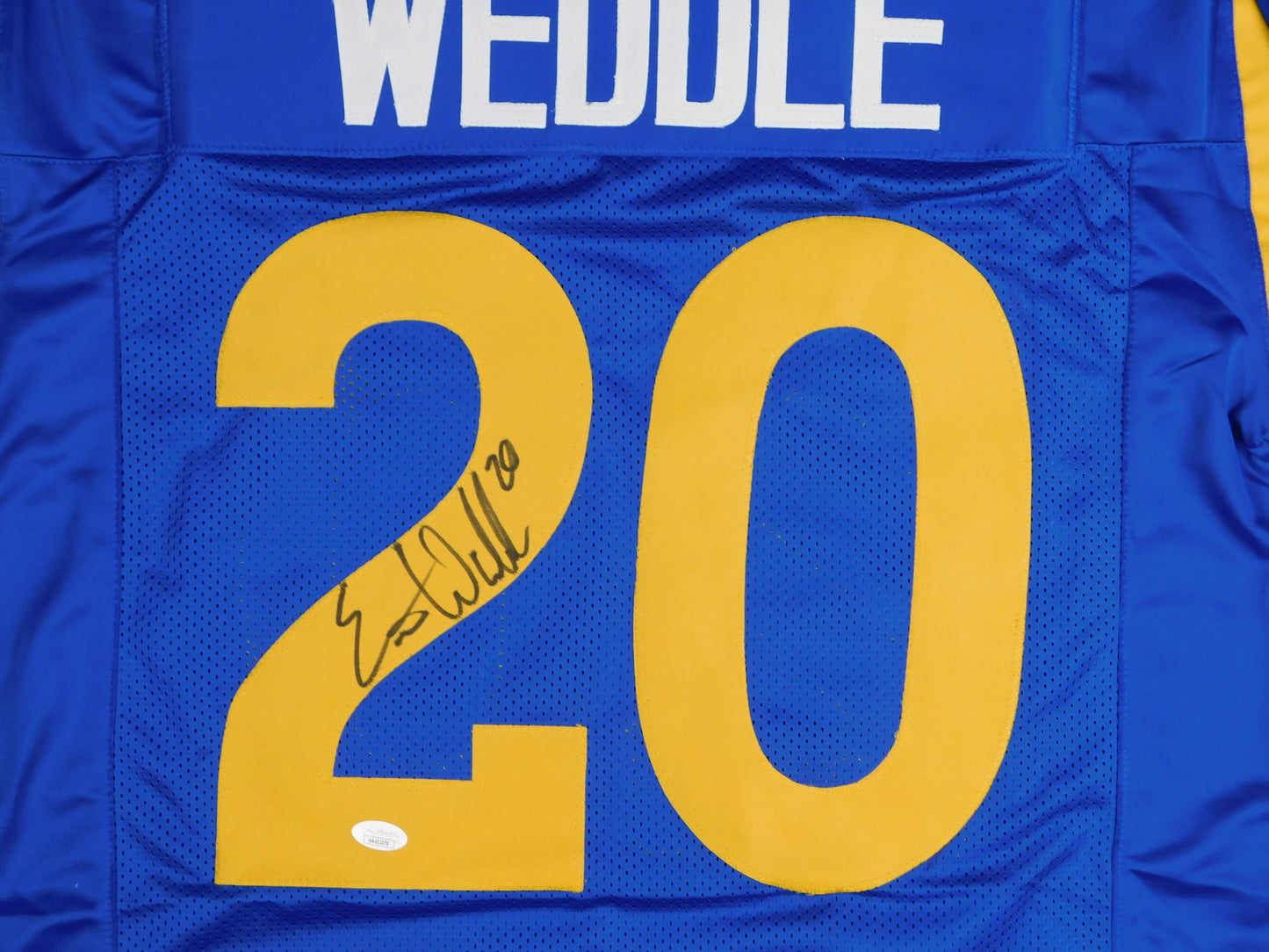 Eric Weddle Signed Autograph Blue Los Angeles Rams Football Jersey JSA COA