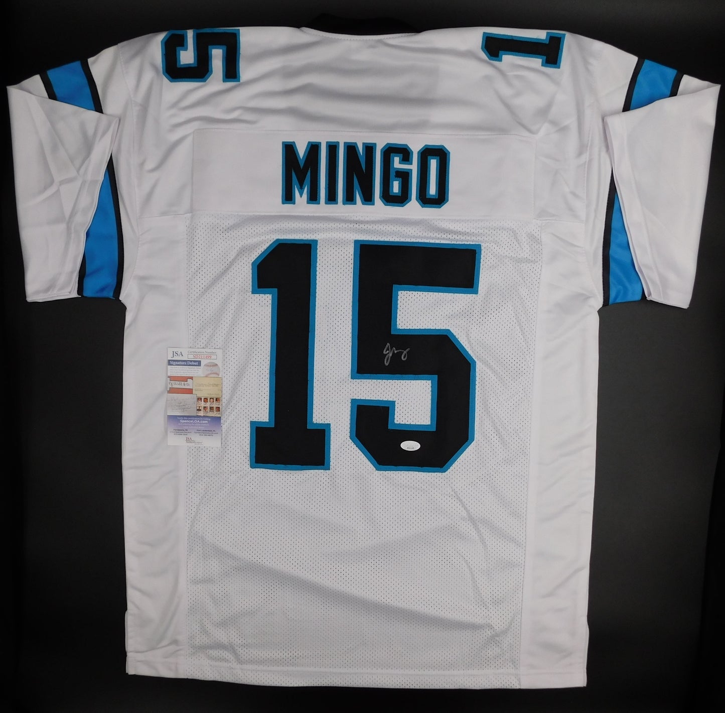 Jonathon Mingo Signed Autographed White Carolina Panthers Football Jersey JSA COA