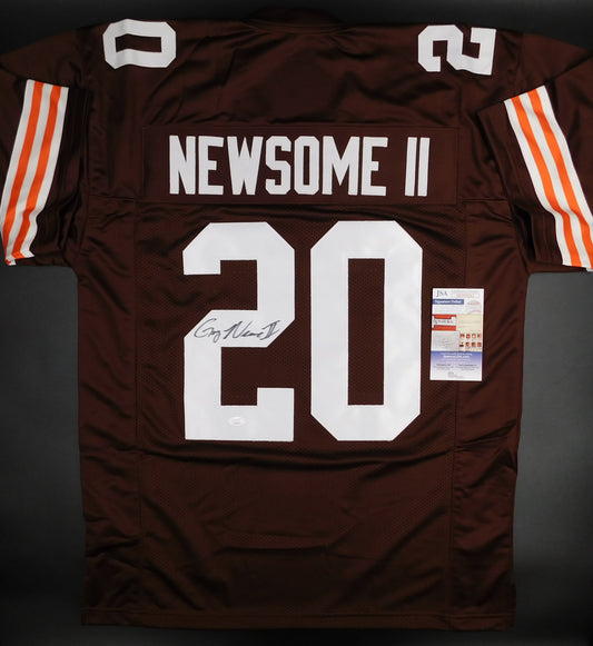 Greg Newsome Signed Autographed Brown Cleveland Browns Football Jersey JSA COA