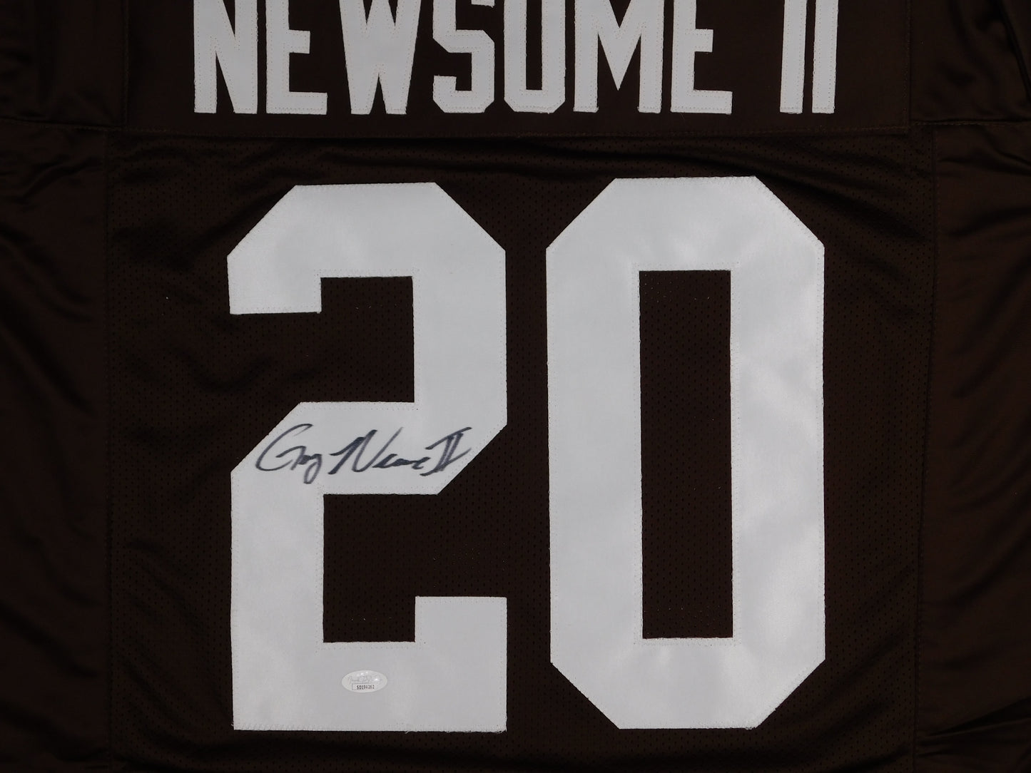 Greg Newsome Signed Autographed Brown Cleveland Browns Football Jersey JSA COA