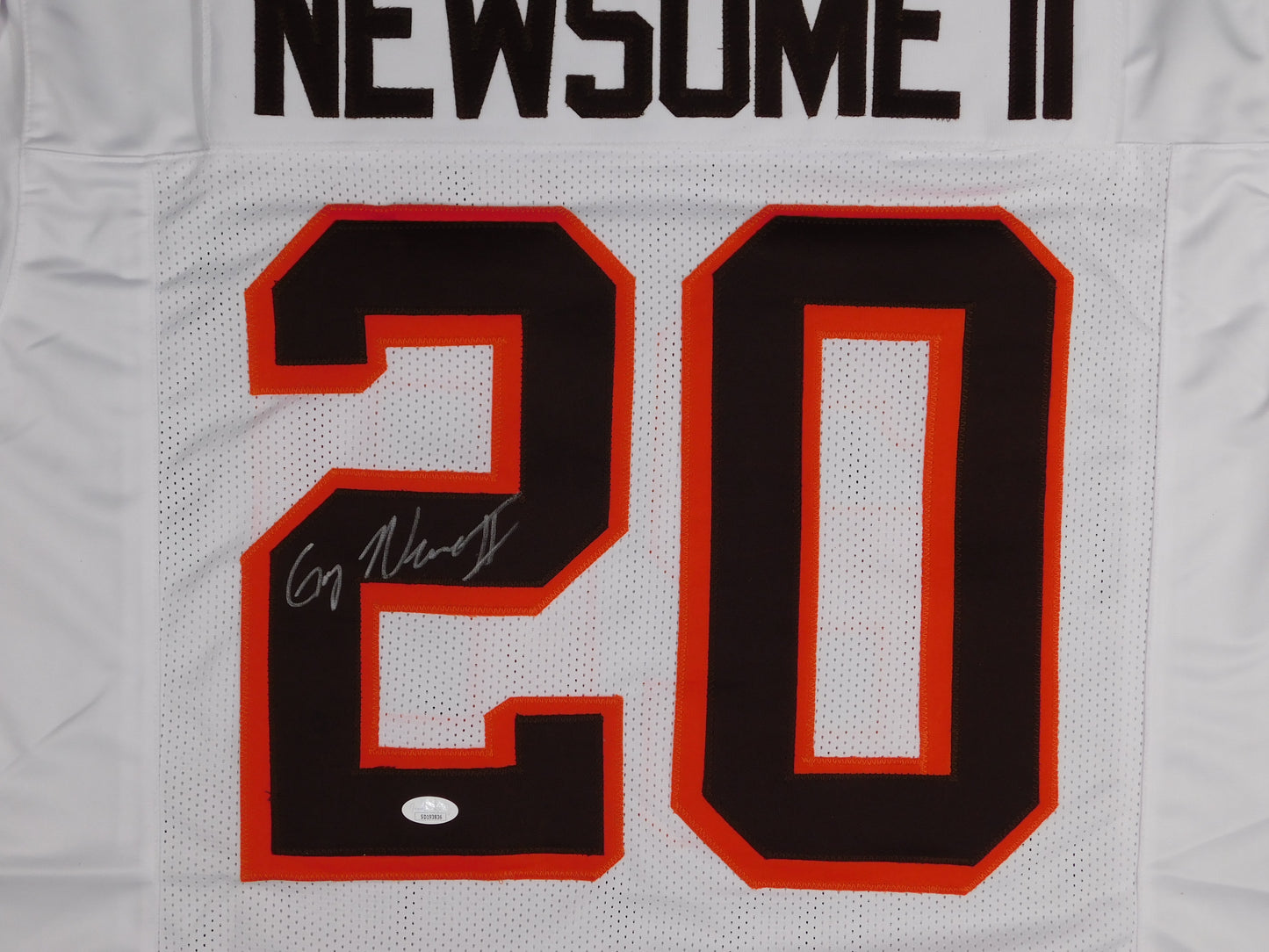 Greg Newsome Signed Autographed White Cleveland Browns Football Jersey JSA COA