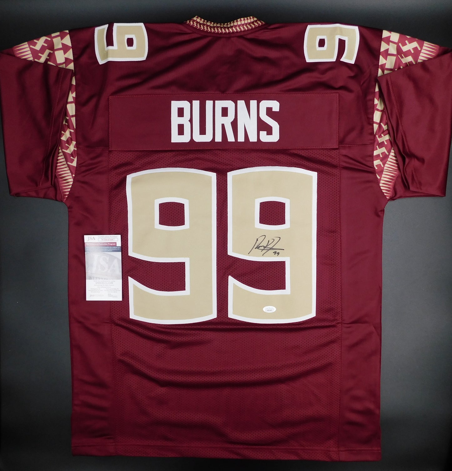 Brian Burns Signed Autographed Red Florida State University Football Jersey JSA COA