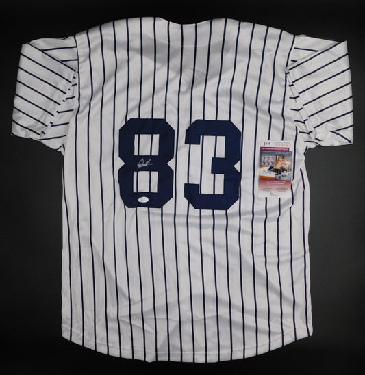 Deivi Garcia Signed Autographed New York Yankees Pinstripe Baseball Jersey MLB JSA COA