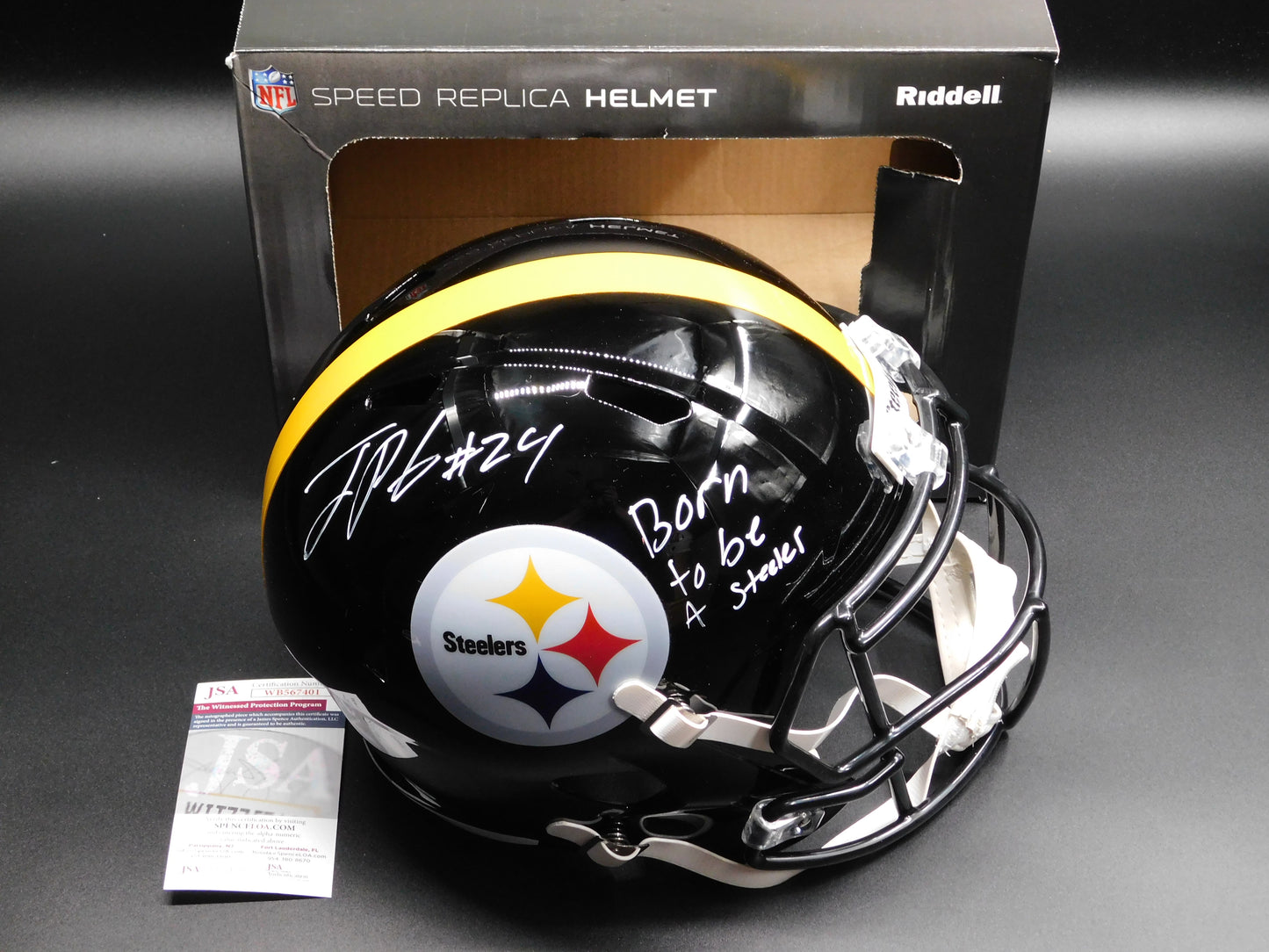 Joey Porter Jr Signed Autographed Full Size Pittsburgh Steelers Speed Helmet Inscribed JSA COA