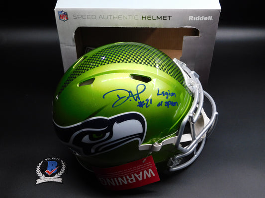 Devon Witherspoon Signed Autographed Full Size Seattle Seahawks Authentic Flash Helmet Inscribed BAS COA Blue