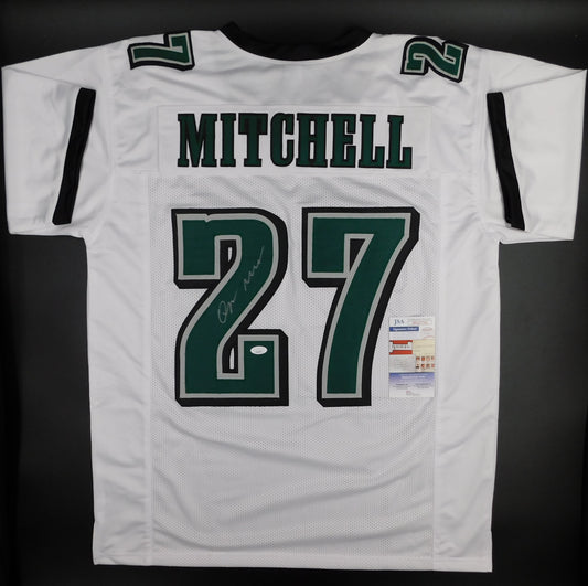 Quinyon Mitchell Signed Autographed Philadelphia Eagles White Football Jersey JSA COA