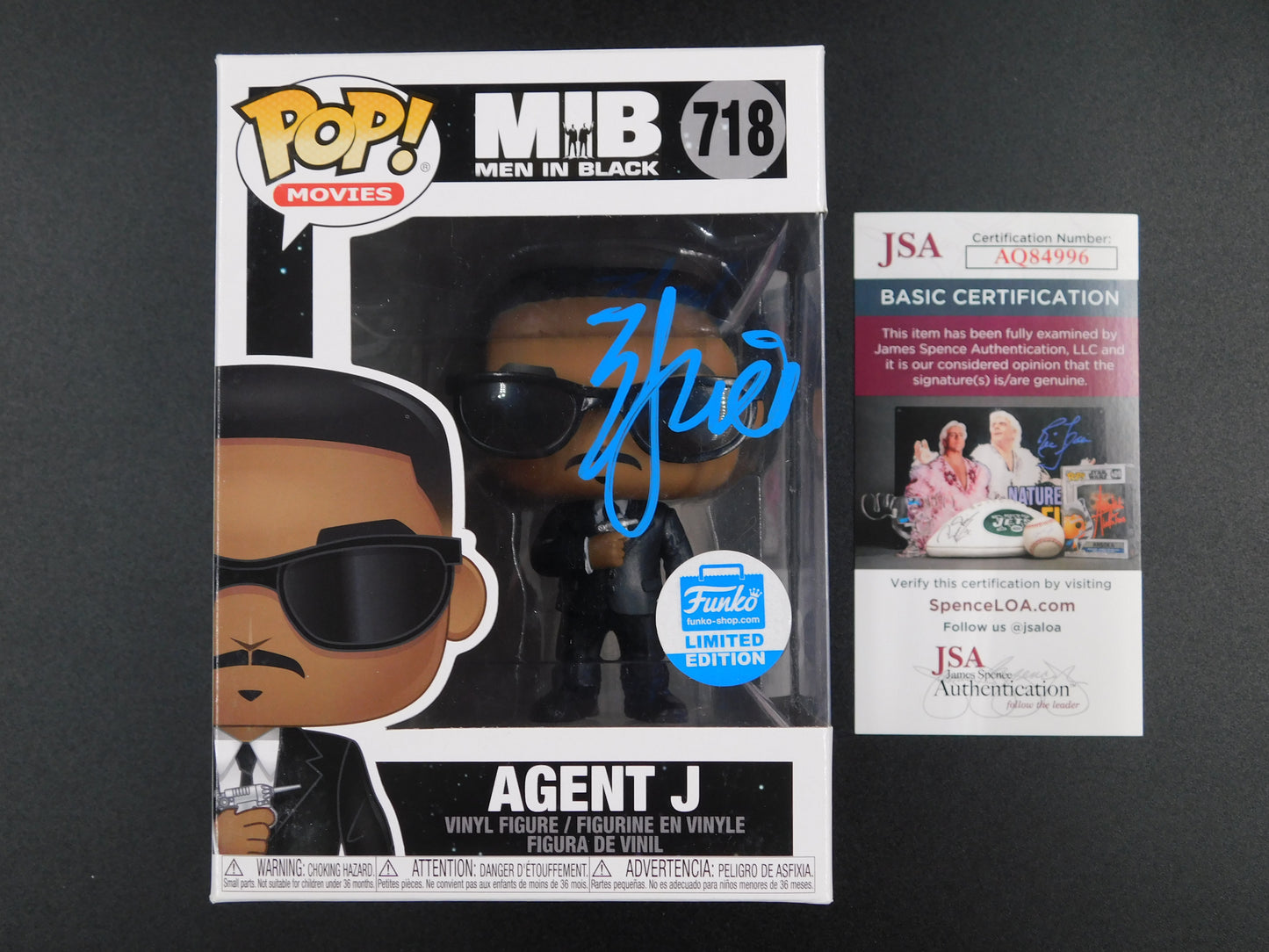 Will Smith Signed Autographed Funko Pop 718 Agent J Men In Black MIB LE JSA COA