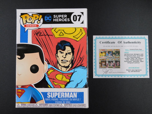 Jeff Brennan Remark Artwork Sketch Signed Funko Pop 07 Superman DC Super Heroes