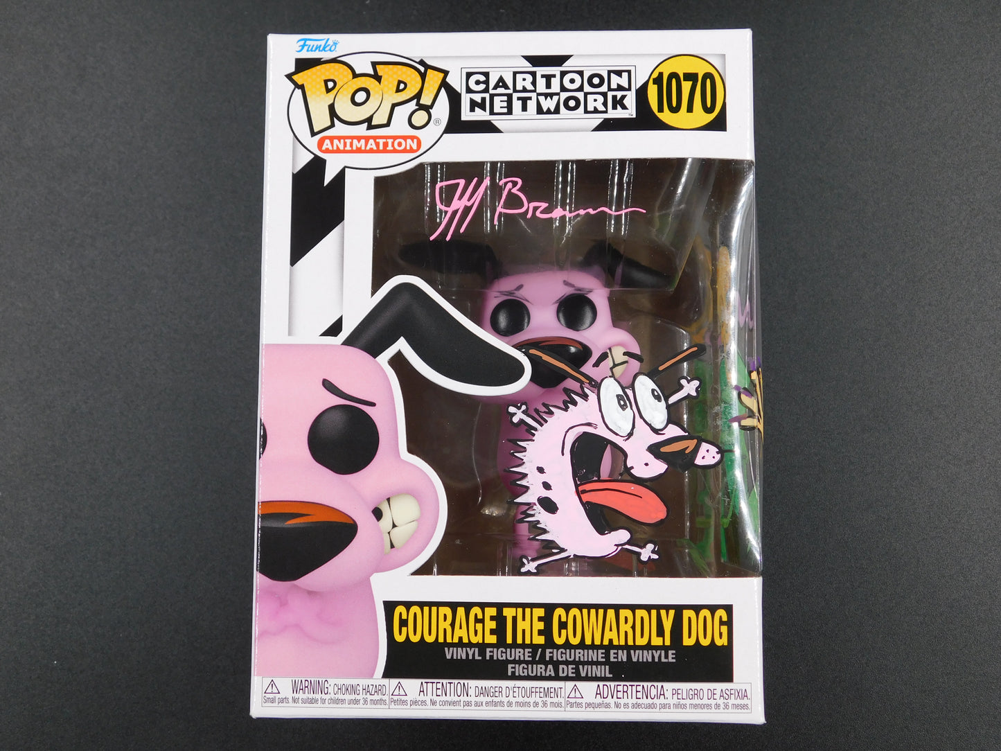 Jeff Brennan Remark Artwork Sketch Signed Funko Pop 1070 Courage The Cowardly Dog B