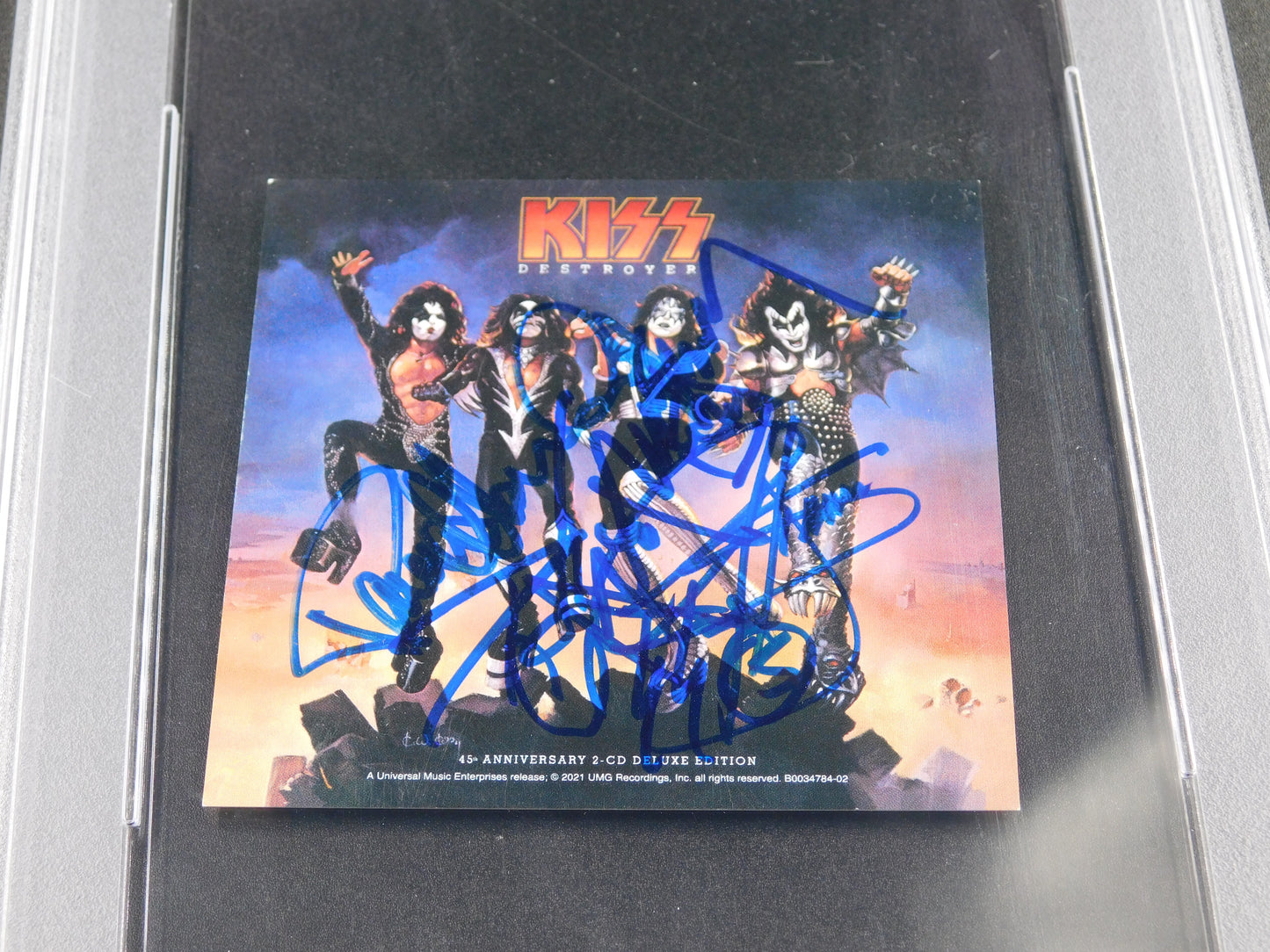 Kiss Original Band Signed Destroyer CD Insert Gene Simmons / Paul Stanley / Peter Criss / Ace Frehley PSA Slab (B)