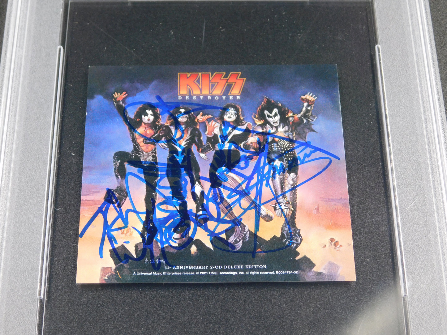 Kiss Original Band Signed Destroyer CD Insert Gene Simmons / Paul Stanley / Peter Criss / Ace Frehley PSA Slab (D)