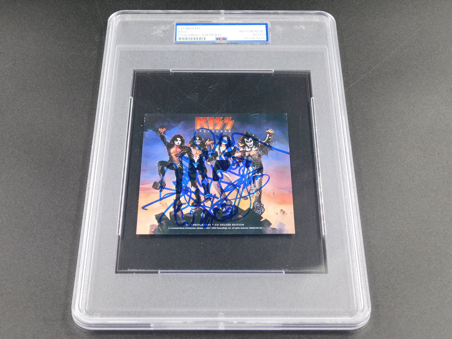 Kiss Original Band Signed Destroyer CD Insert Gene Simmons / Paul Stanley / Peter Criss / Ace Frehley PSA Slab (E)