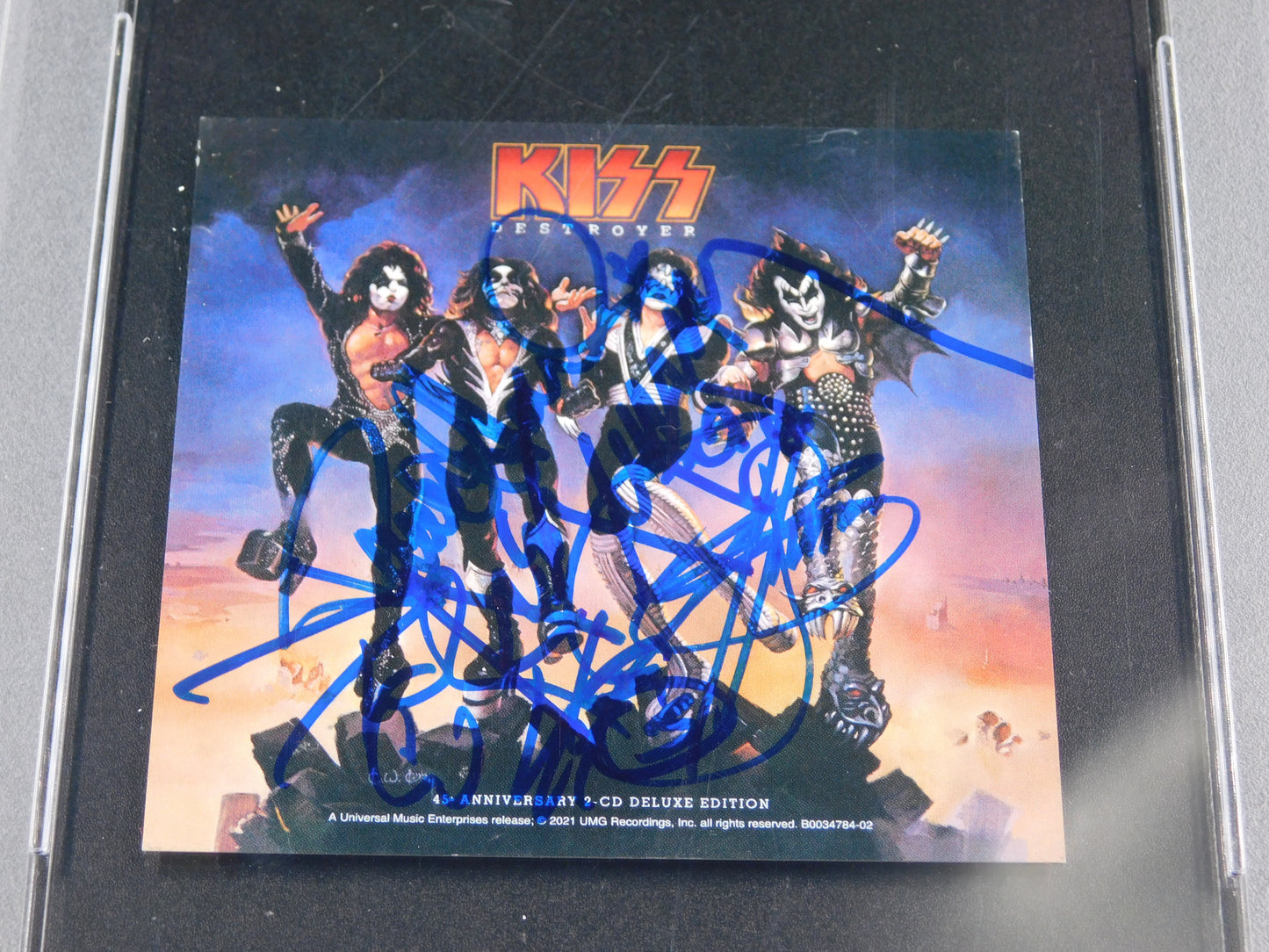 Kiss Original Band Signed Destroyer CD Insert Gene Simmons / Paul Stanley / Peter Criss / Ace Frehley PSA Slab (E)