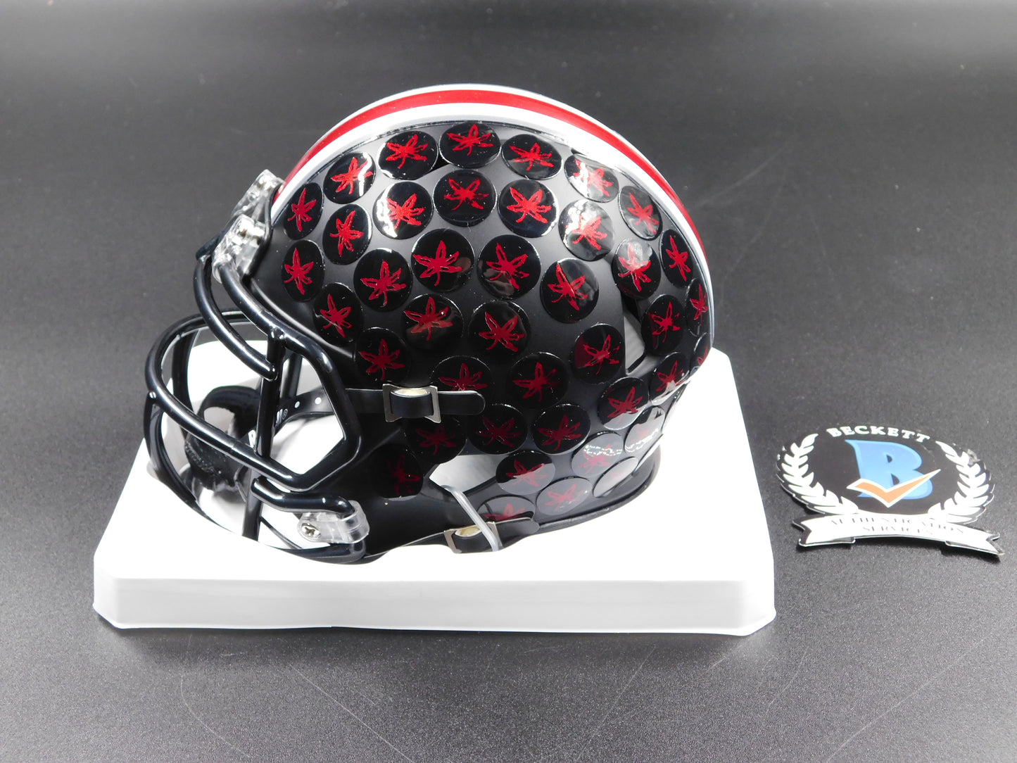 Cade Stover Signed Autographed Ohio State University Black Mini Helmet Texans BAS COA