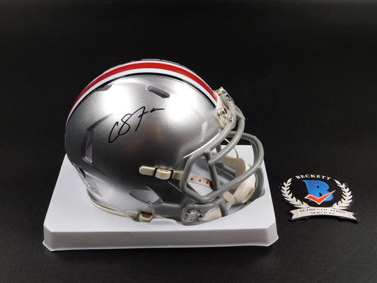 Cade Stover Signed Autographed Ohio State University Football Mini Helmet Texans BAS COA