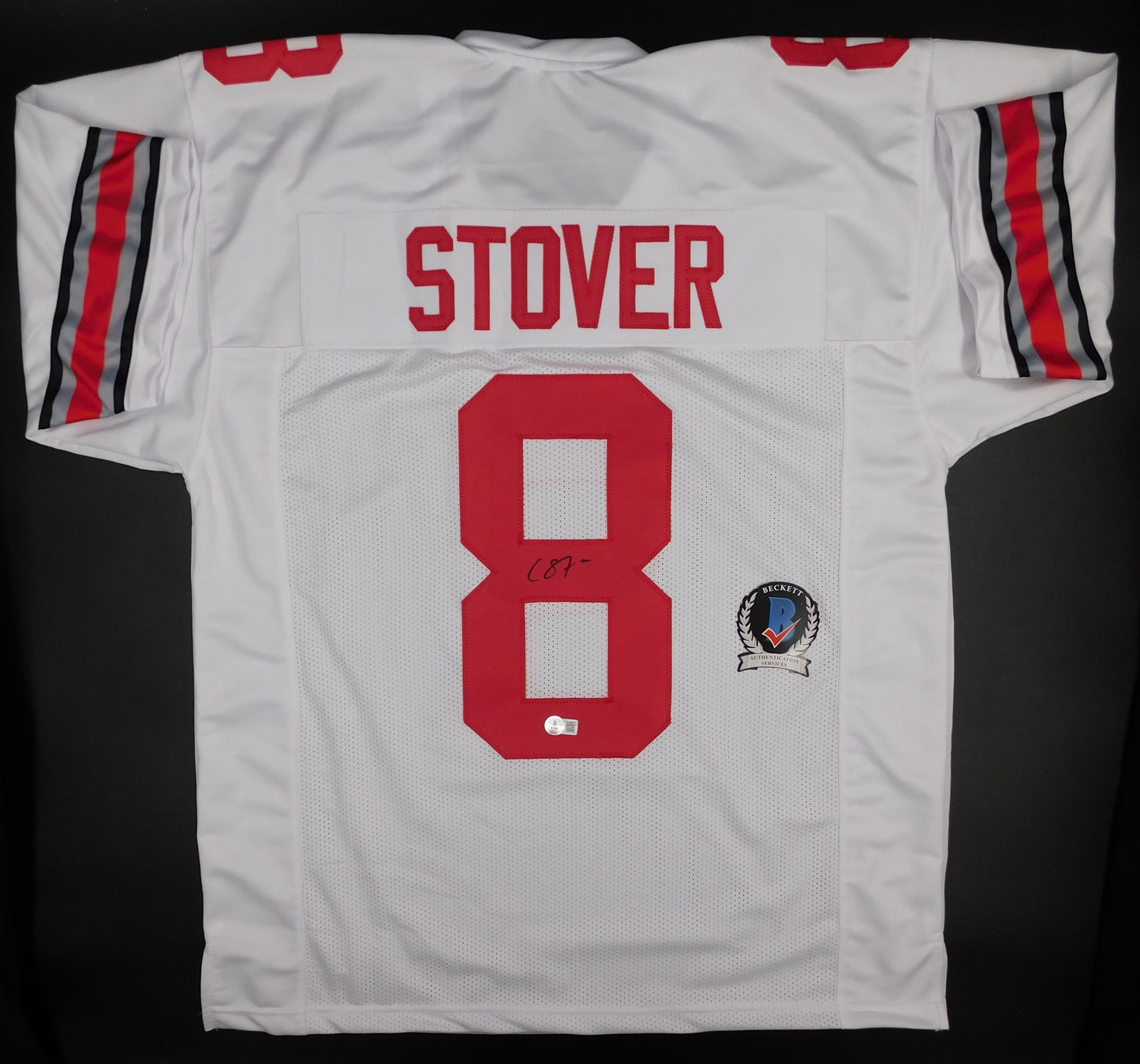 Cade Stover Signed Autographed Ohio State University White Football Jersey Texans BAS COA