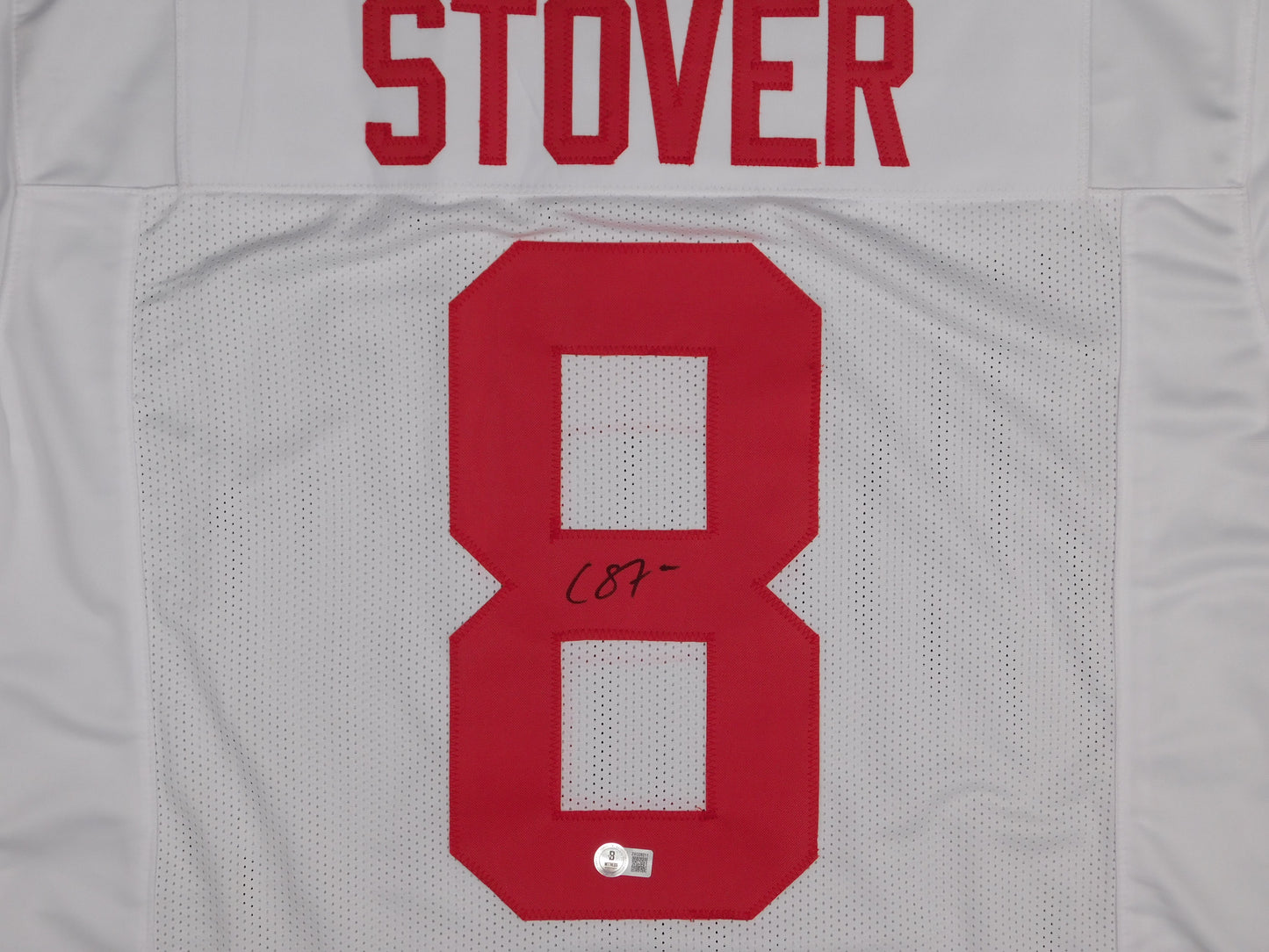 Cade Stover Signed Autographed Ohio State University White Football Jersey Texans BAS COA