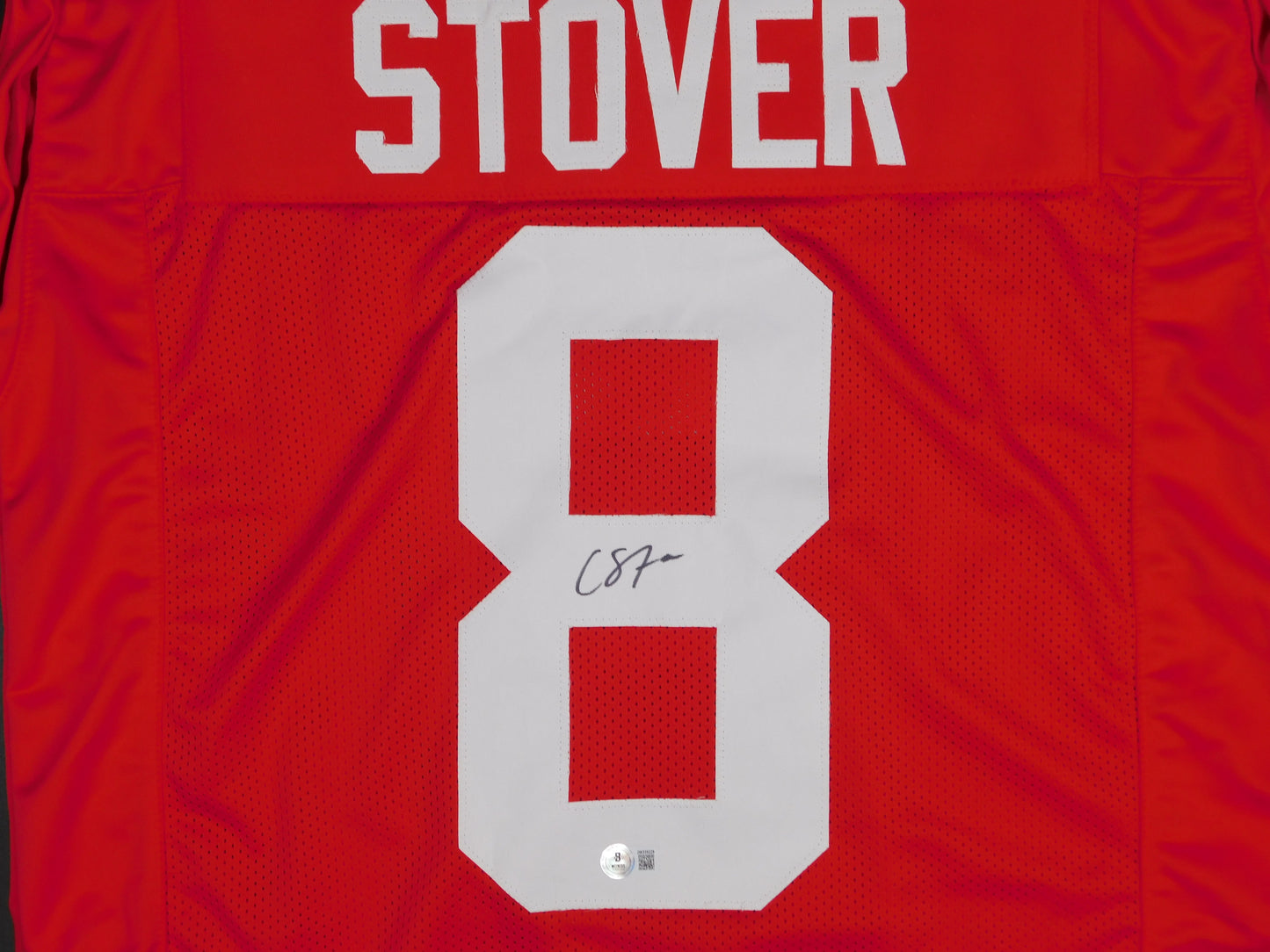 Cade Stover Signed Autographed Ohio State University Red Football Jersey Texans BAS COA