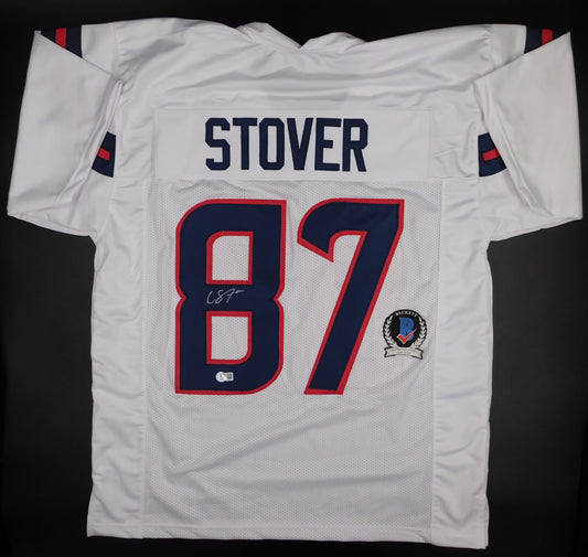 Cade Stover Signed Autographed Houston Texans White Football Jersey OSU BAS COA