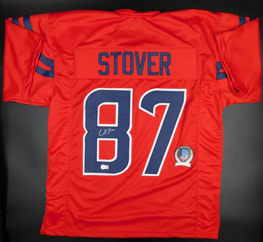 Cade Stover Signed Autographed Houston Texans Red Football Jersey OSU BAS COA