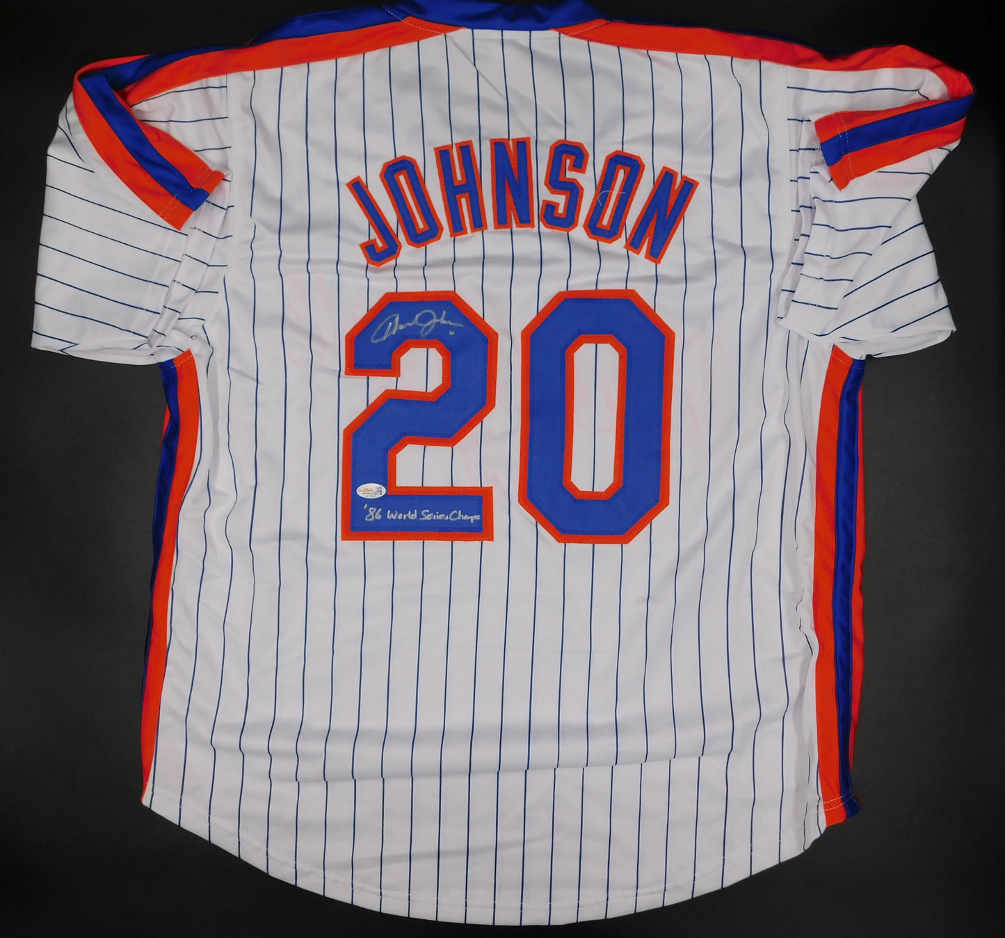 Howard HOJO Johnson Signed Autographed Inscribed New York Mets Blue Baseball Jersey WS Champ JSA COA