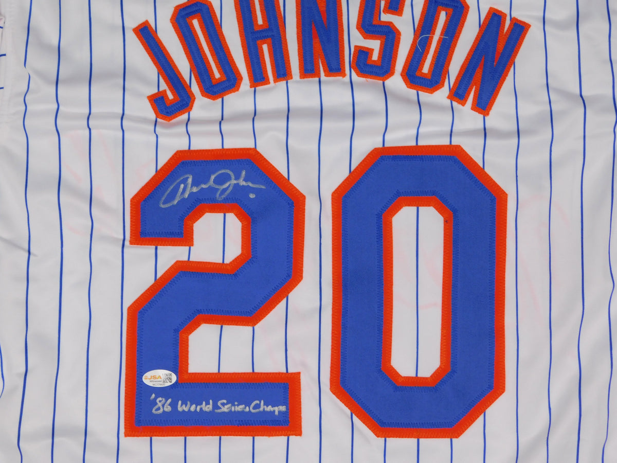 Howard HOJO Johnson Signed Autographed Inscribed New York Mets Blue Baseball Jersey WS Champ JSA COA