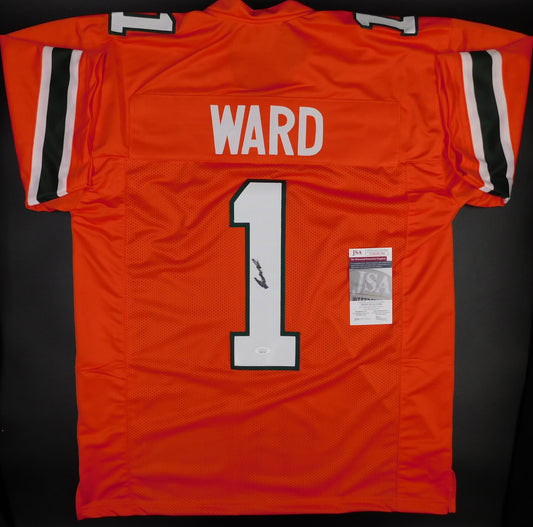 Cameron Cam Ward Signed Autographed Miami Hurricanes Orange Football Jersey Heisman Finalist JSA COA