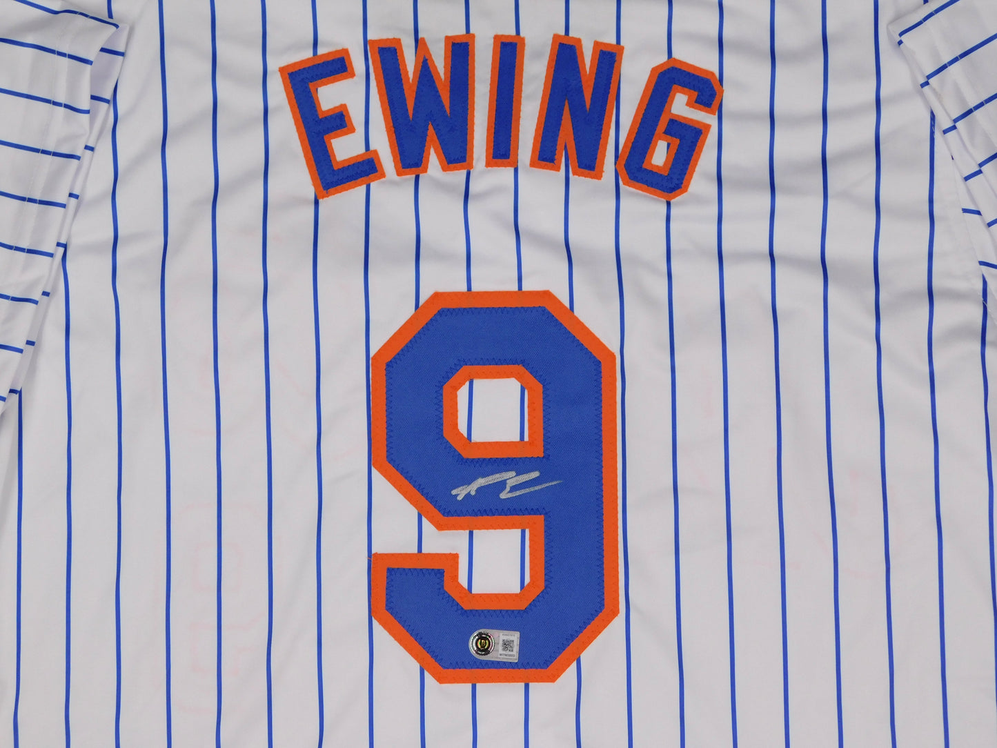 AJ Ewing Signed Autographed New York Mets Pinstripe Baseball Jersey BAS COA