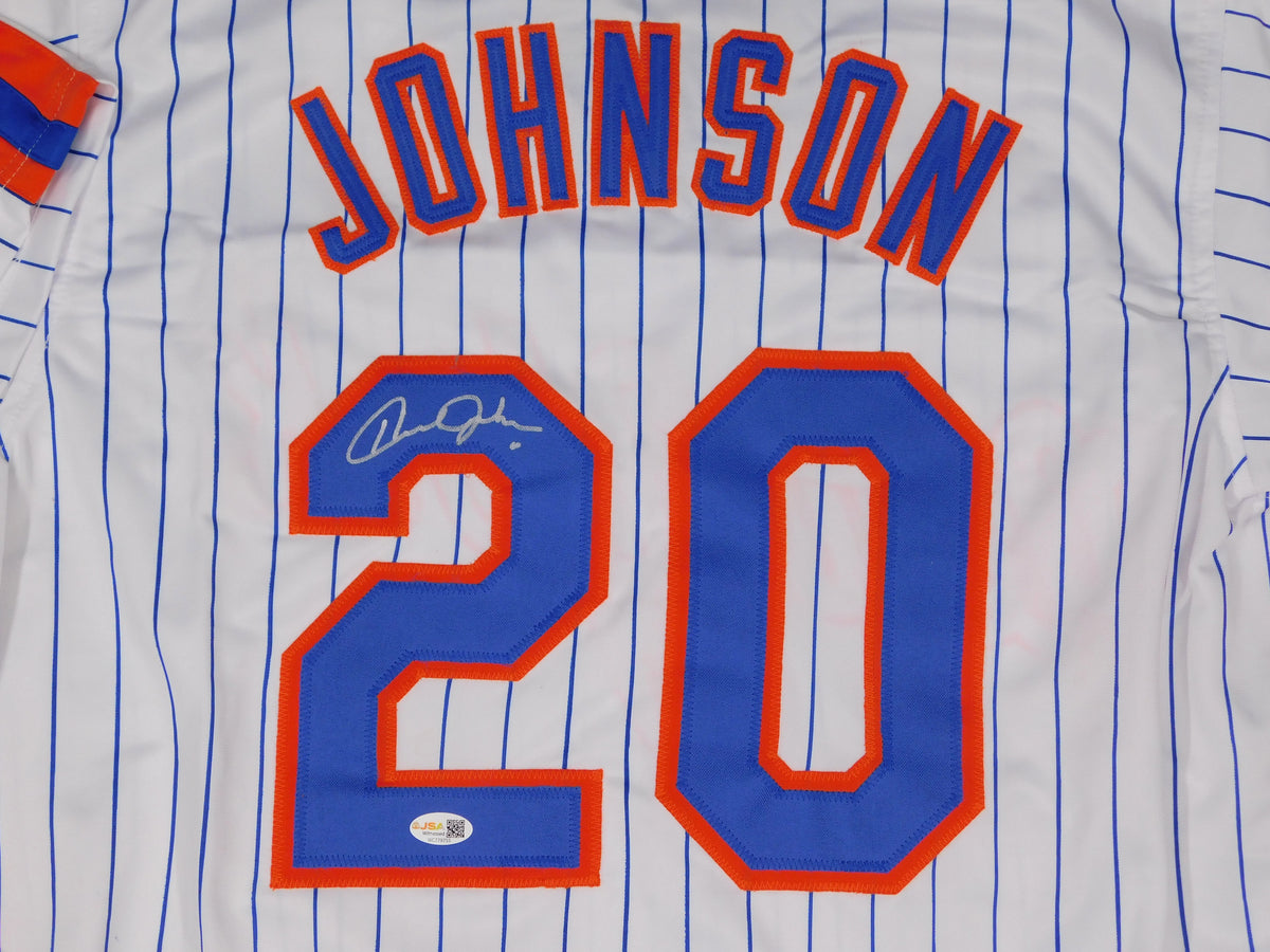 Howard HOJO Johnson Signed Autographed New York Mets Pinstripe Baseball Jersey WS Champ JSA COA