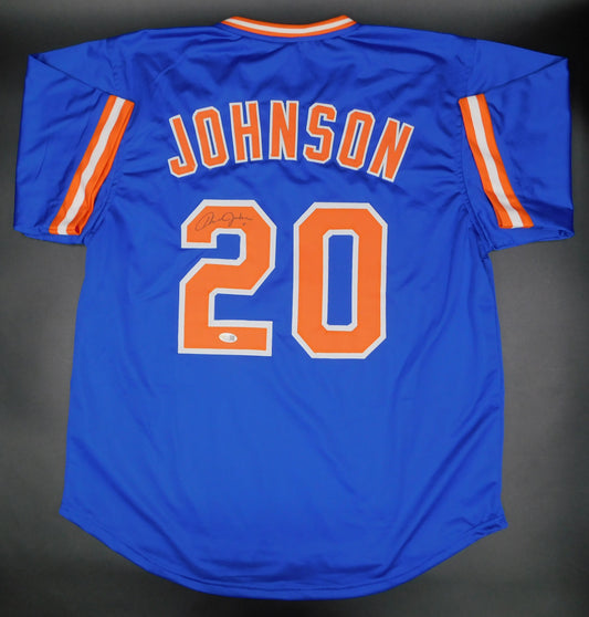 Howard HOJO Johnson Signed Autographed New York Mets Blue Baseball Jersey WS Champ JSA COA