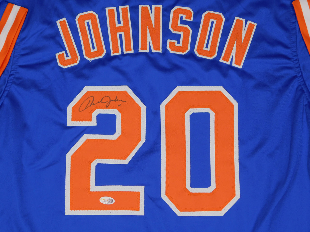 Howard HOJO Johnson Signed Autographed New York Mets Blue Baseball Jersey WS Champ JSA COA