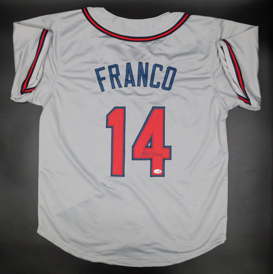 Julio Franco Signed Autographed Atlanta Braves Baseball Jersey JSA COA