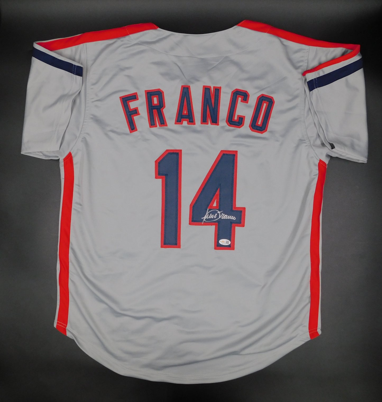 Julio Franco Signed Autographed Cleveland Indians Baseball Jersey JSA COA