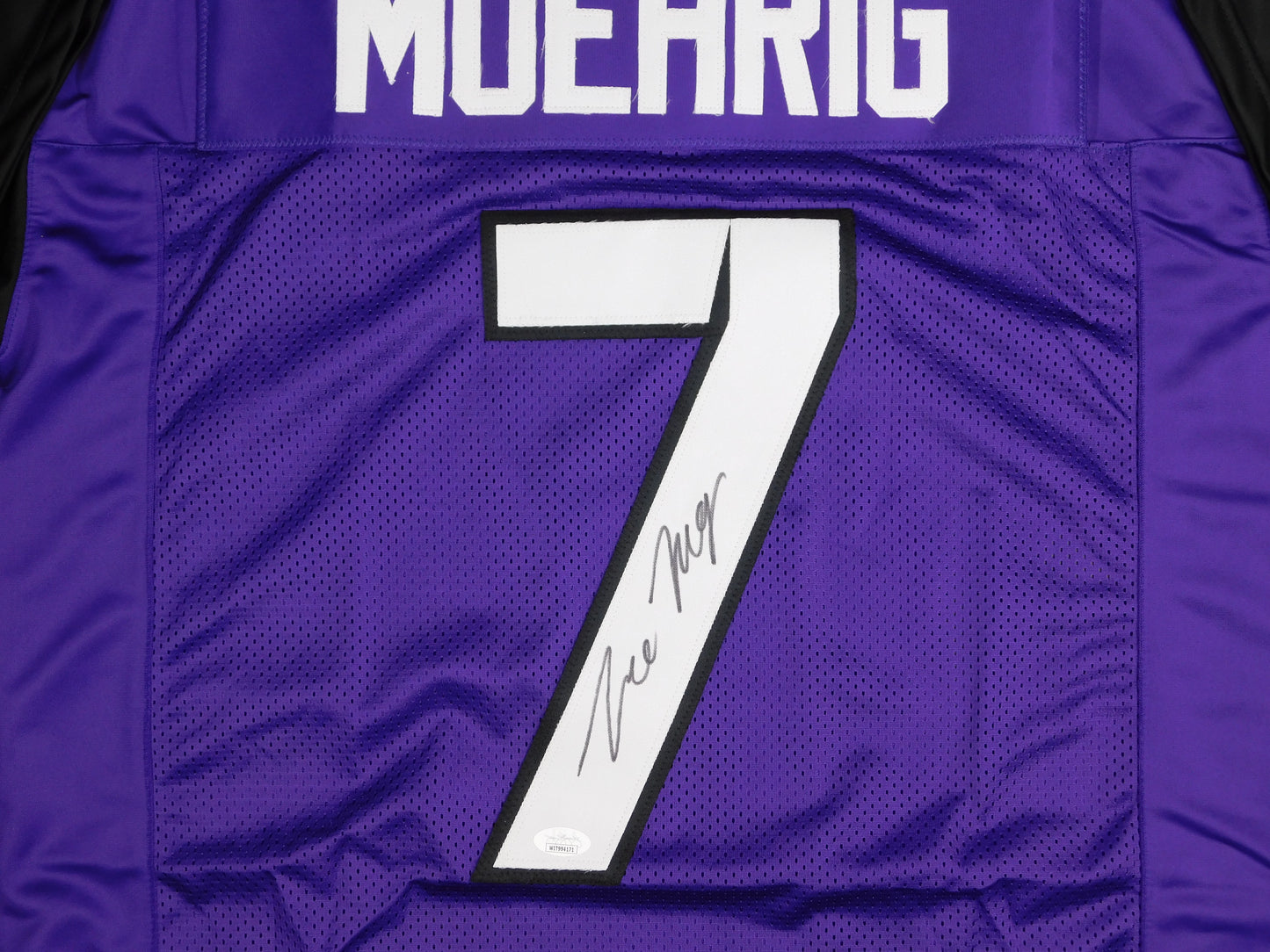 Tre'von Moehrig Signed Autograph Purple TCU Horned Frogs Football Jersey JSA COA