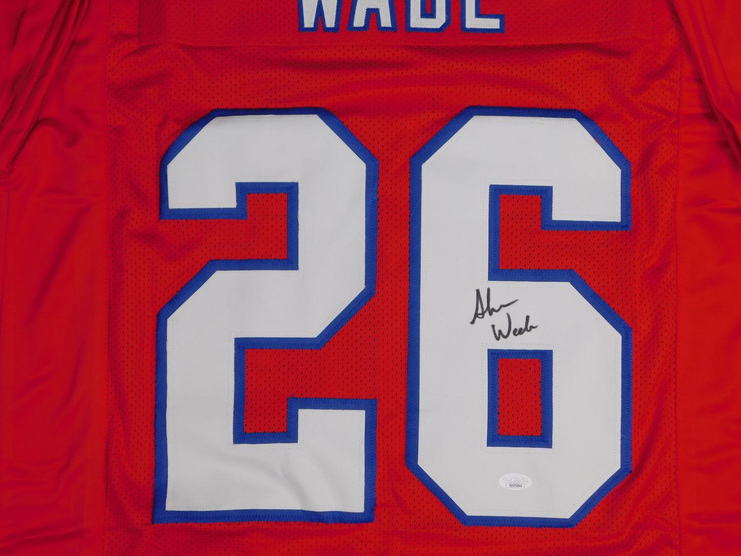 Shaun Wade Signed Autographed New England Patriots Red Football Jersey JSA COA