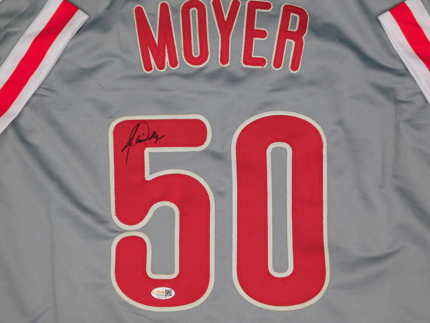 Jamie Moyer Signed Autographed Philadelphia Phillies Baseball Jersey JSA COA