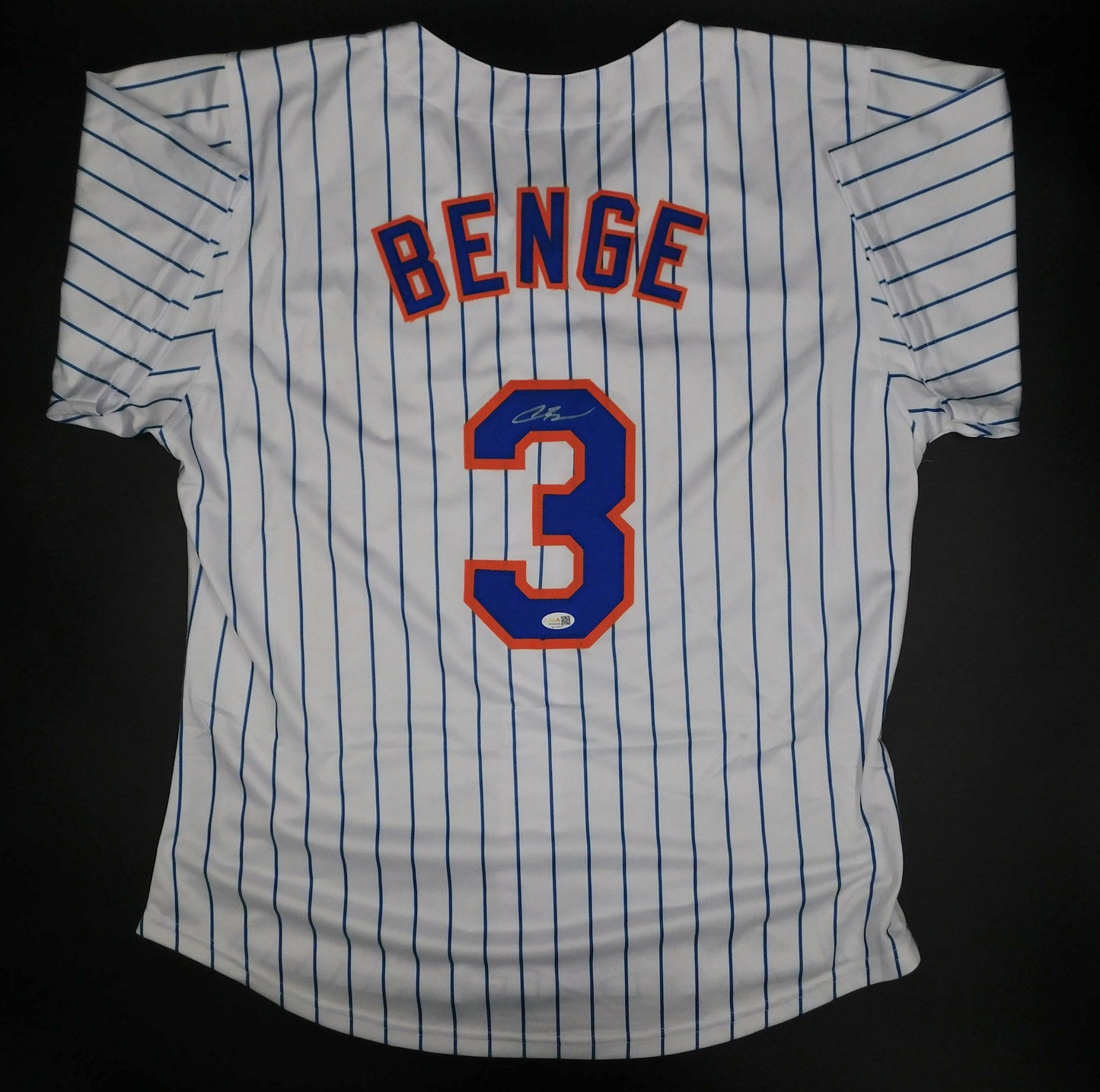 Carson Benge Signed Autographed New York Mets Pinstripe Baseball Jersey JSA COA