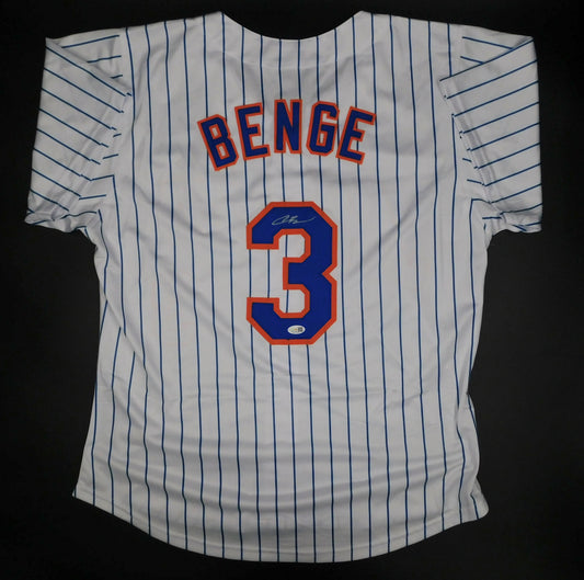 Carson Benge Signed Autographed New York Mets Pinstripe Baseball Jersey JSA COA