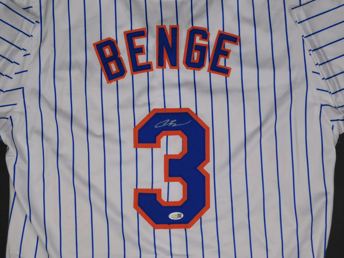 Carson Benge Signed Autographed New York Mets Pinstripe Baseball Jersey JSA COA