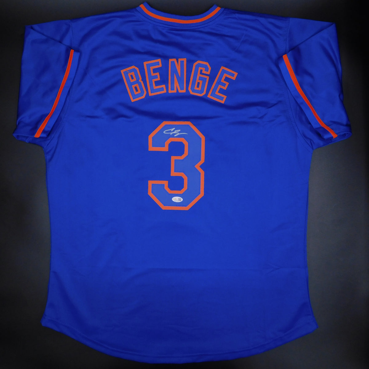 Carson Benge Signed Autographed New York Mets Blue Baseball Jersey JSA COA