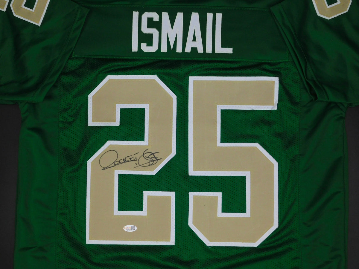 Raghib Rocket Ismail Signed Autographed Notre Dame Green Football Jersey CFHOF JSA COA
