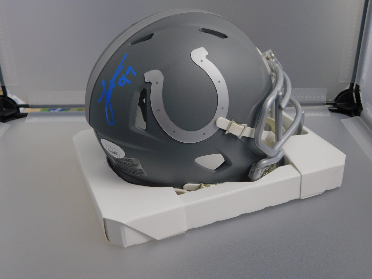 Laiatu Latu Signed Autographed Indianapolis Colts Slate Mini Helmet JSA COA