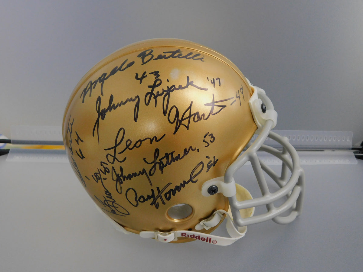 Notre Dame Heisman Trophy Winners Signed Autographed Mini Helmet Hornung 7 Autos JSA LOA
