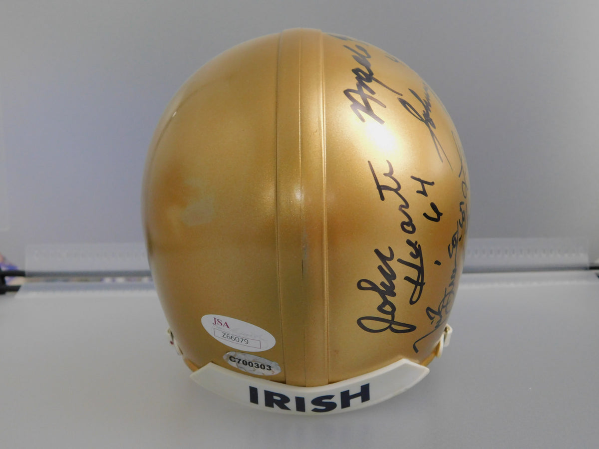 Notre Dame Heisman Trophy Winners Signed Autographed Mini Helmet Hornung 7 Autos JSA LOA
