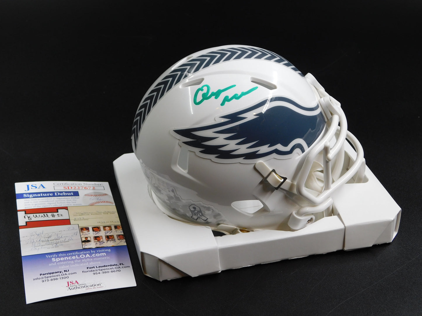 Quinyon Mitchell Signed Autographed Philadelphia Eagles 2024 STS Mini Helmet JSA COA