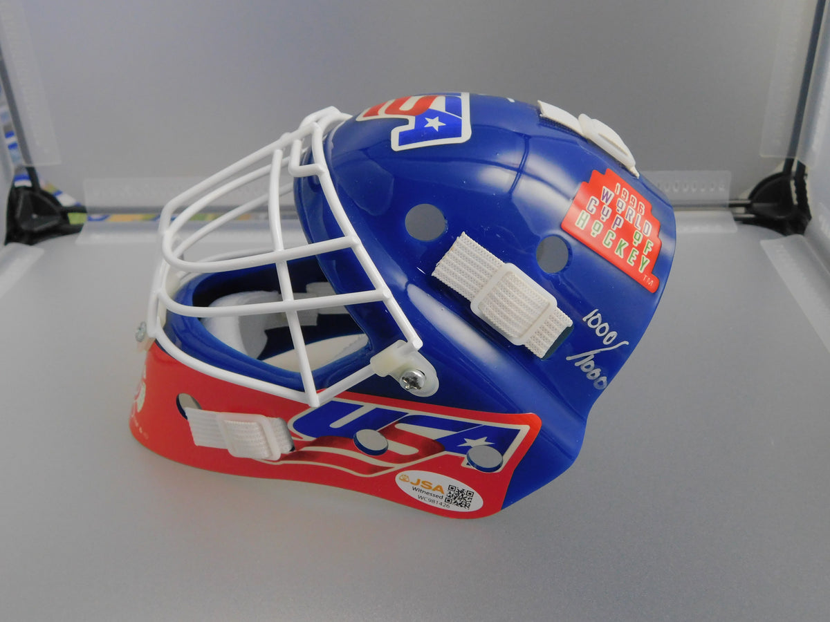 Mike Richter Signed Autographed 1995 World Cup of Hockey Mini Goalie Mask JSA COA