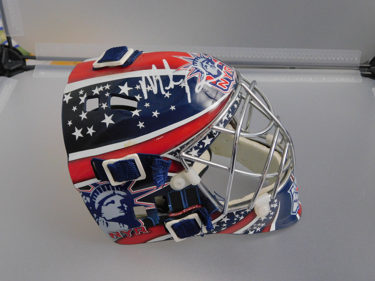 Mike Richter Signed Autograph Vintage New York Rangers Mini Goalie Mask JSA COA
