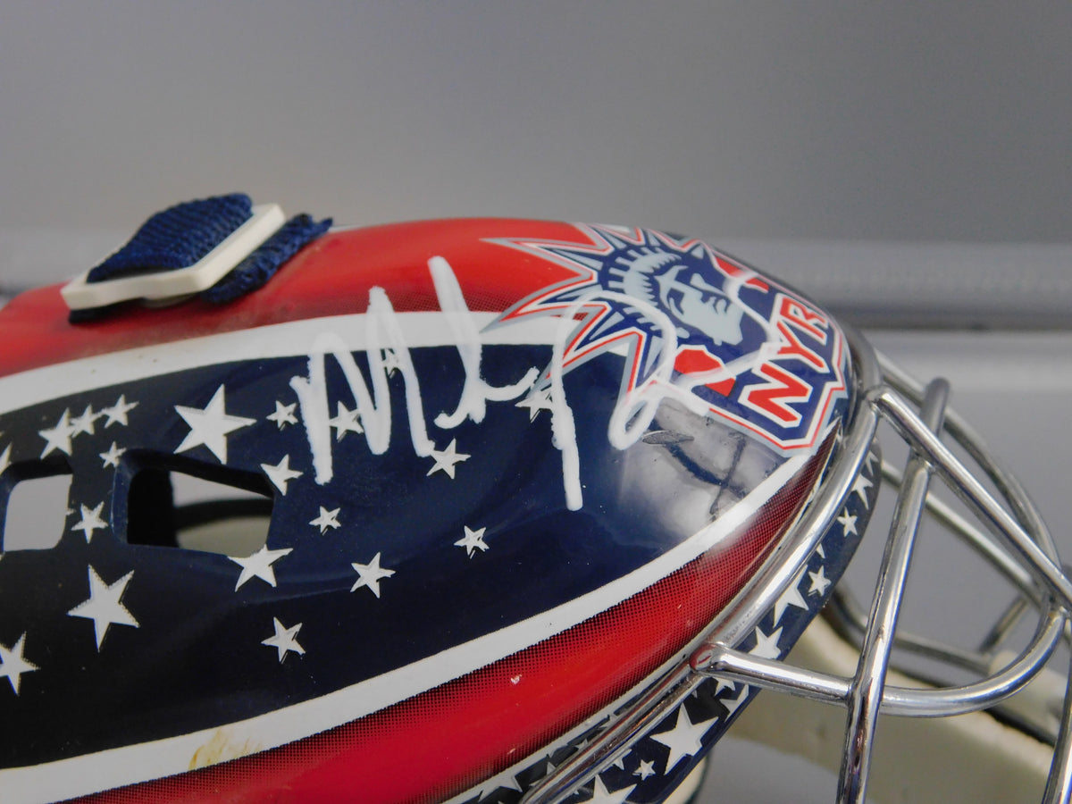 Mike Richter Signed Autograph Vintage New York Rangers Mini Goalie Mask JSA COA