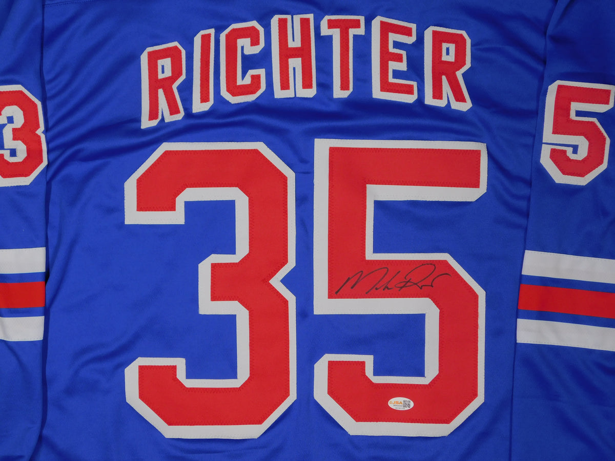 Mike Richter Signed Autographed New York Rangers Blue Hockey Jersey JSA COA