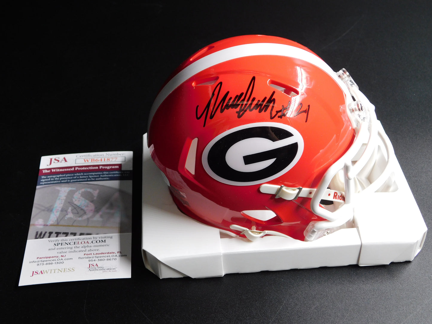 Nolan Smith Signed Autographed Georgia Bulldogs Speed Mini Helmet JSA COA